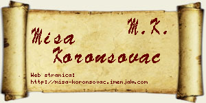 Miša Koronsovac vizit kartica